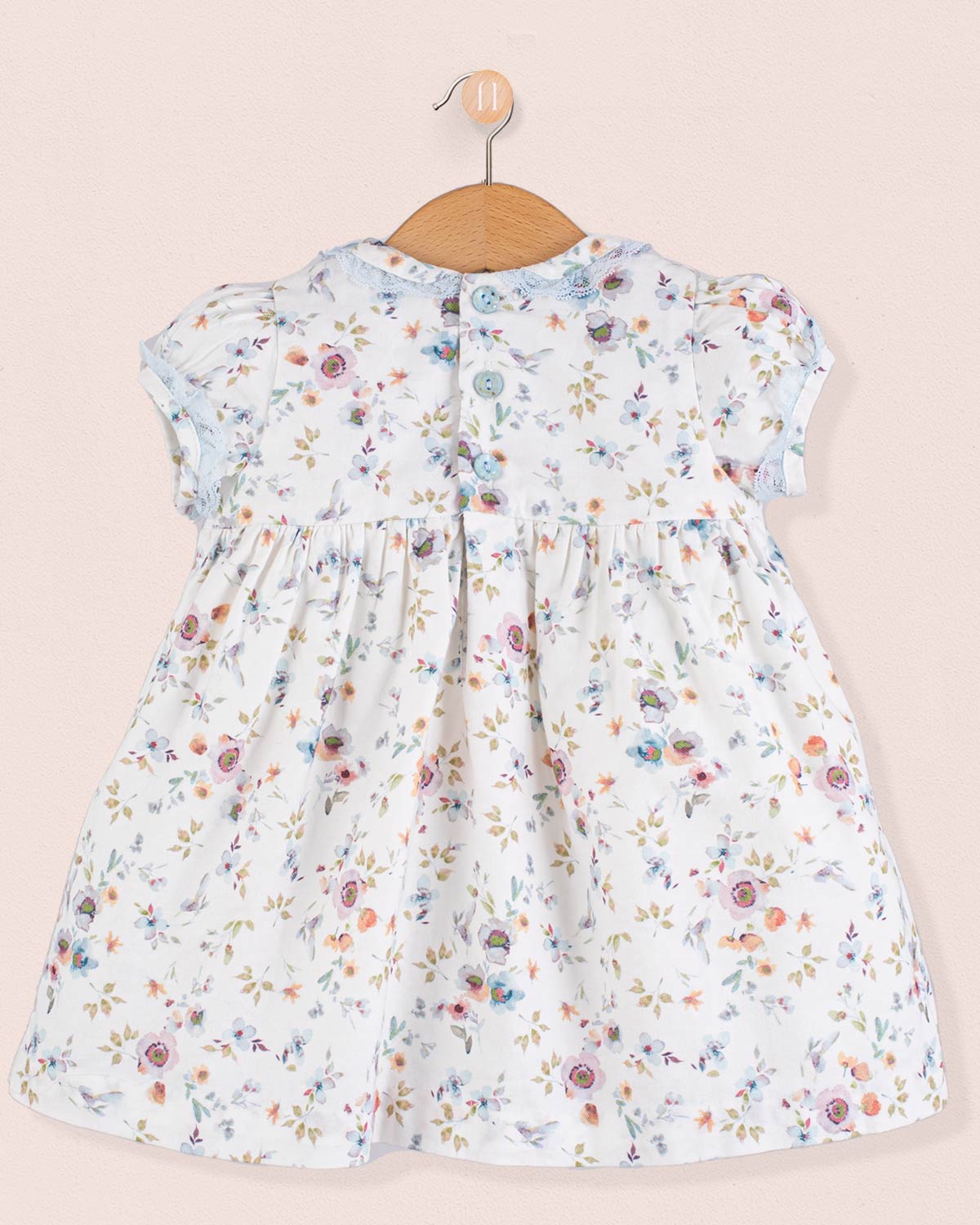 Bianca Tuscany Blue Floral Smocked Dress